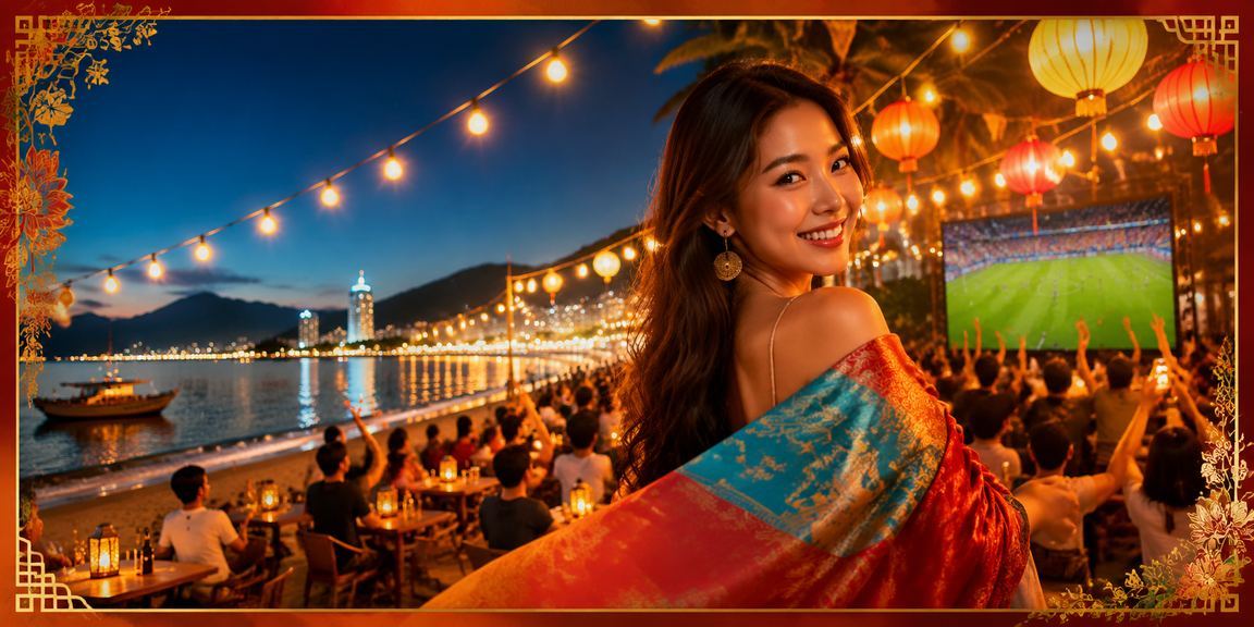 Người chơi tại Nha Trang xem kết quả thể thao trên điện thoại ban đêm
